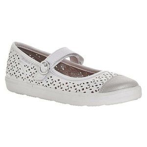 NEW Stride Rite Kid Baby Poppy Leather Perforated Cut Out Floral MJ Flat Shoe